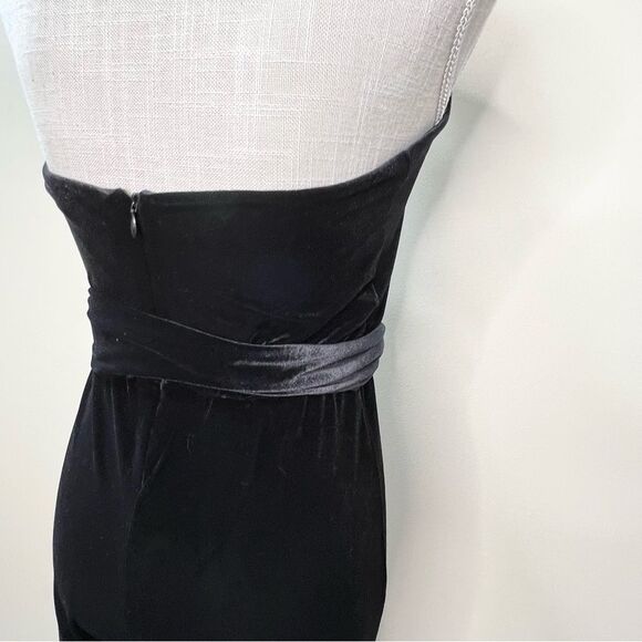 Banana Republic Factory Black Velvet Halter Neck Jumpsuit 2P 2 Petite - Picture 8 of 13